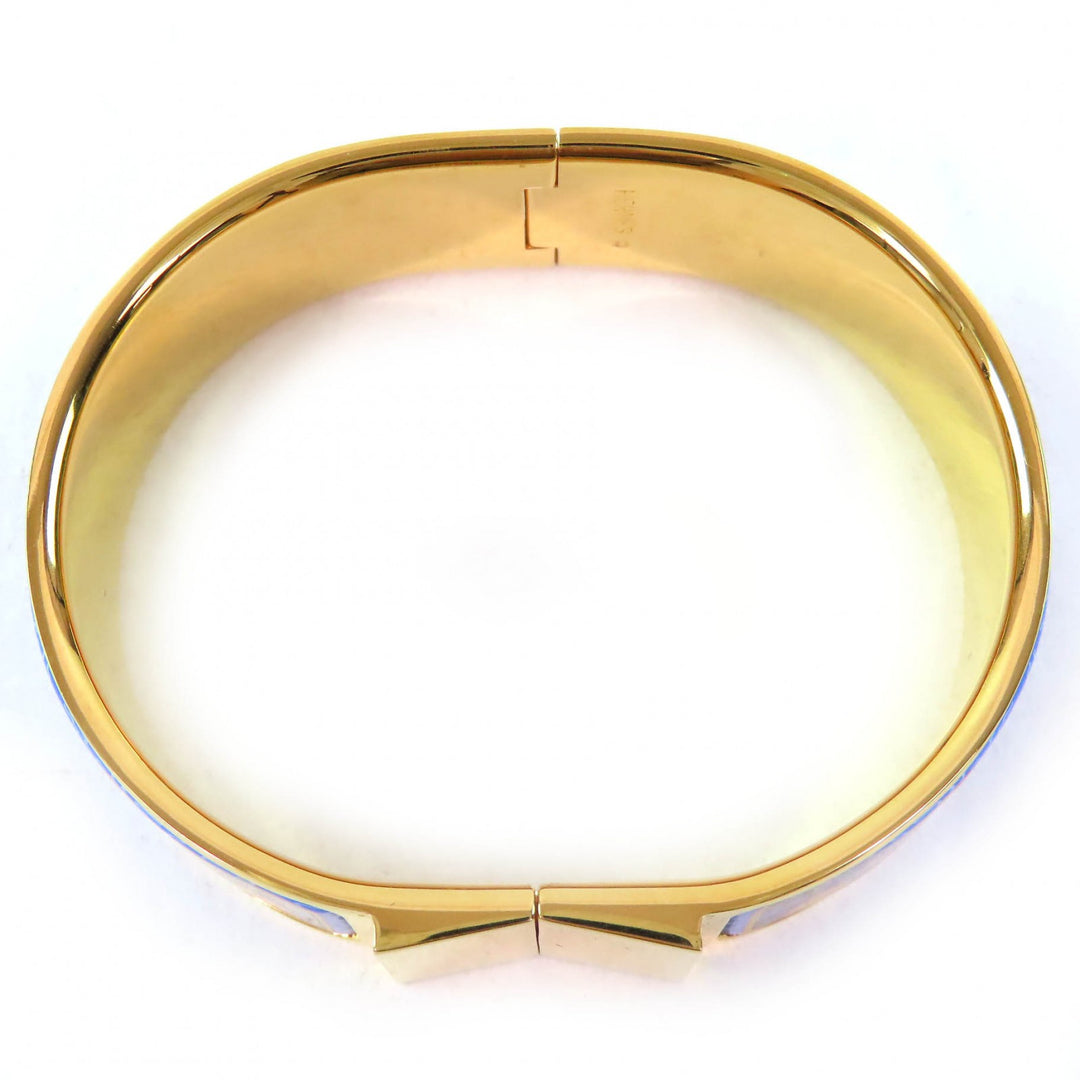 Great HERMES bracelet Location Enamel GM Fan pattern cloisonne bangle Women