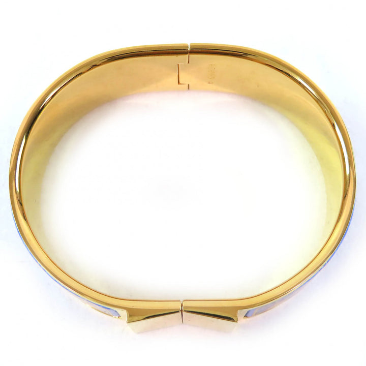Great HERMES bracelet Location Enamel GM Fan pattern cloisonne bangle Women