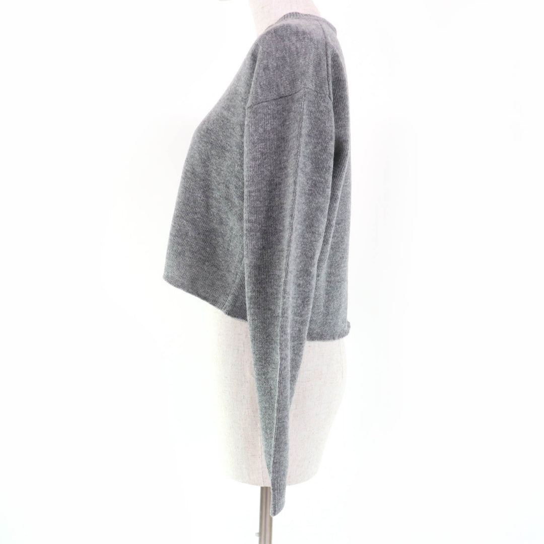 Excellent MIUMIU knit Back logo Cropped length V-neck Long sleeves Women 38