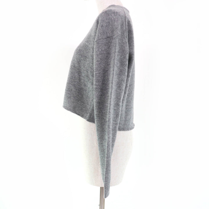 Excellent MIUMIU knit Back logo Cropped length V-neck Long sleeves Women 38