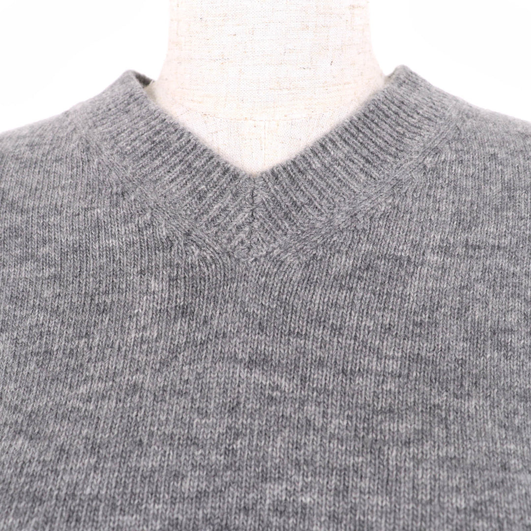 Excellent MIUMIU knit Back logo Cropped length V-neck Long sleeves Women 38