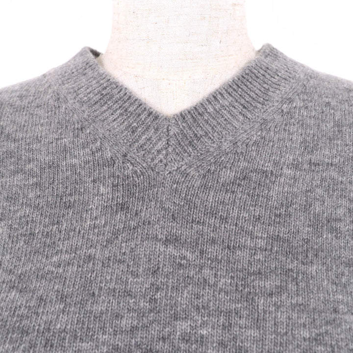 Excellent MIUMIU knit Back logo Cropped length V-neck Long sleeves Women 38