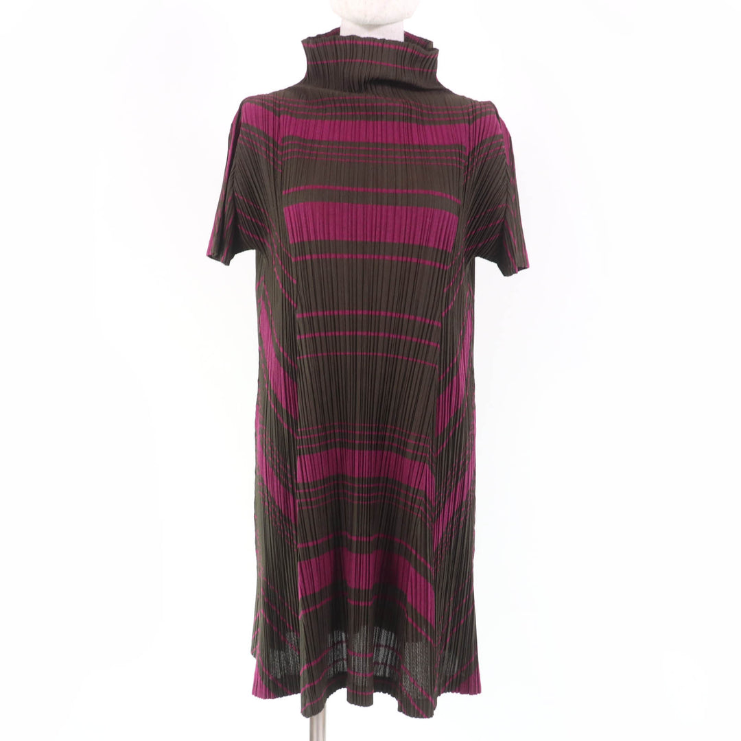 Great PLEATS PLEASE one piece High neck short sleeves Women 3 PP93-JK676