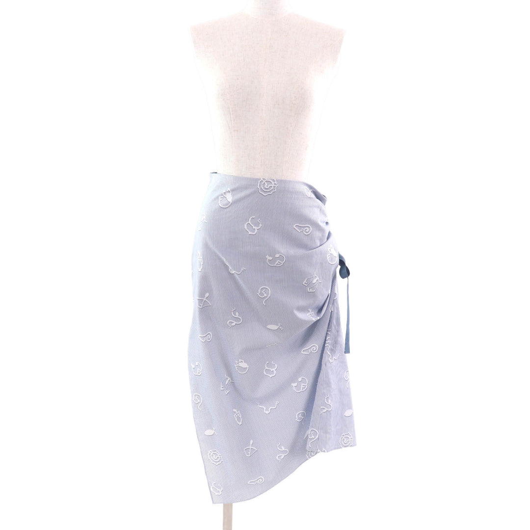 Great FENDI skirt White blue cotton Women 38 FQ7486
