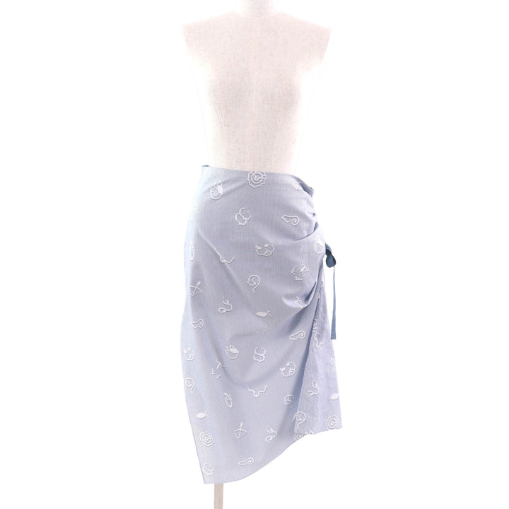 Great FENDI skirt White blue cotton Women 38 FQ7486