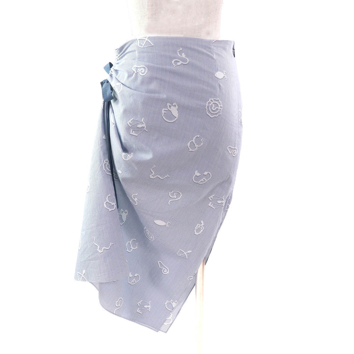 Great FENDI skirt White blue cotton Women 38 FQ7486