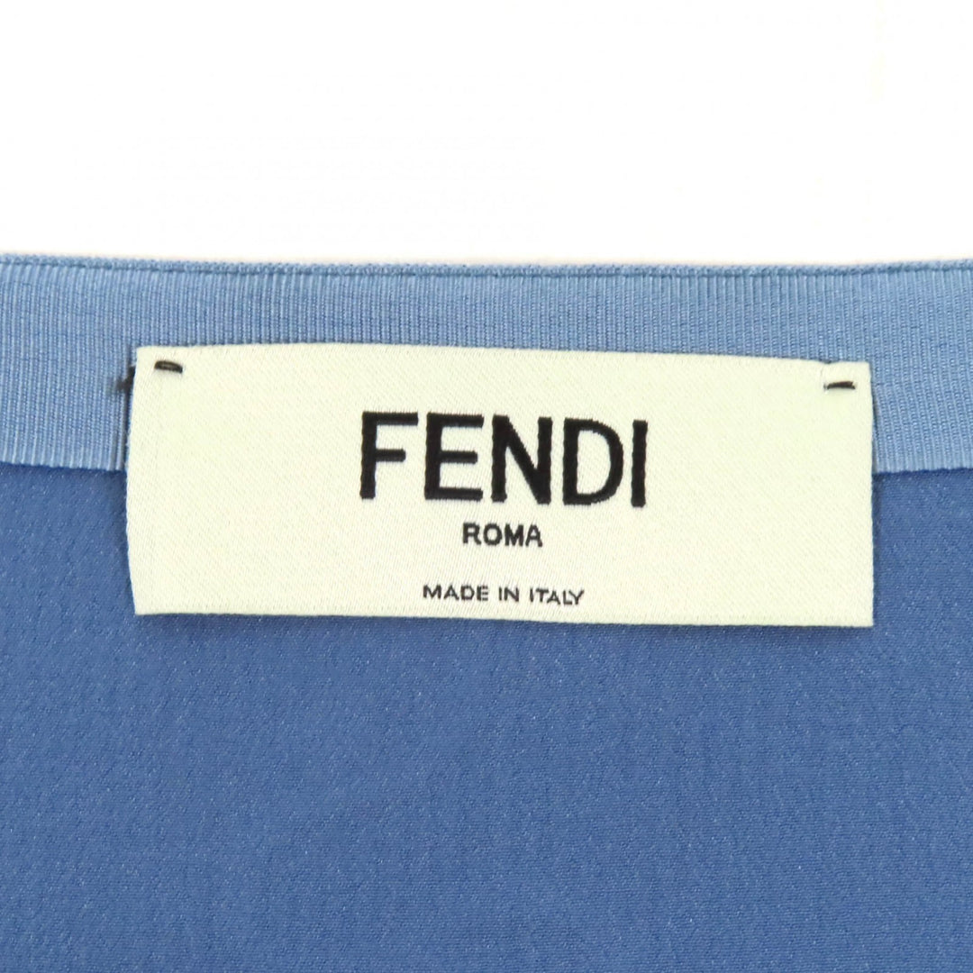Great FENDI skirt White blue cotton Women 38 FQ7486