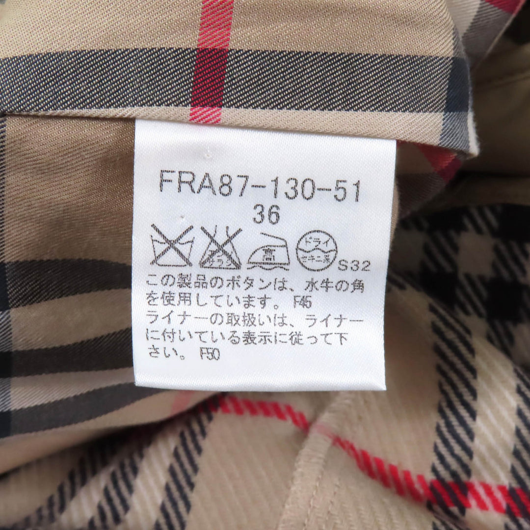 Great BURBERRY LONDON trench coat beige cotton Women 36 FRA87-130-51