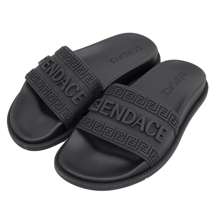 Pristine FENDACE Sandals Fendi Versace black rubber Women 36 8X8340