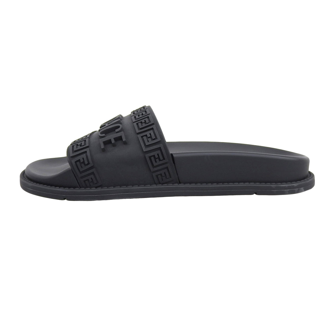 Pristine FENDACE Sandals Fendi Versace black rubber Women 36 8X8340