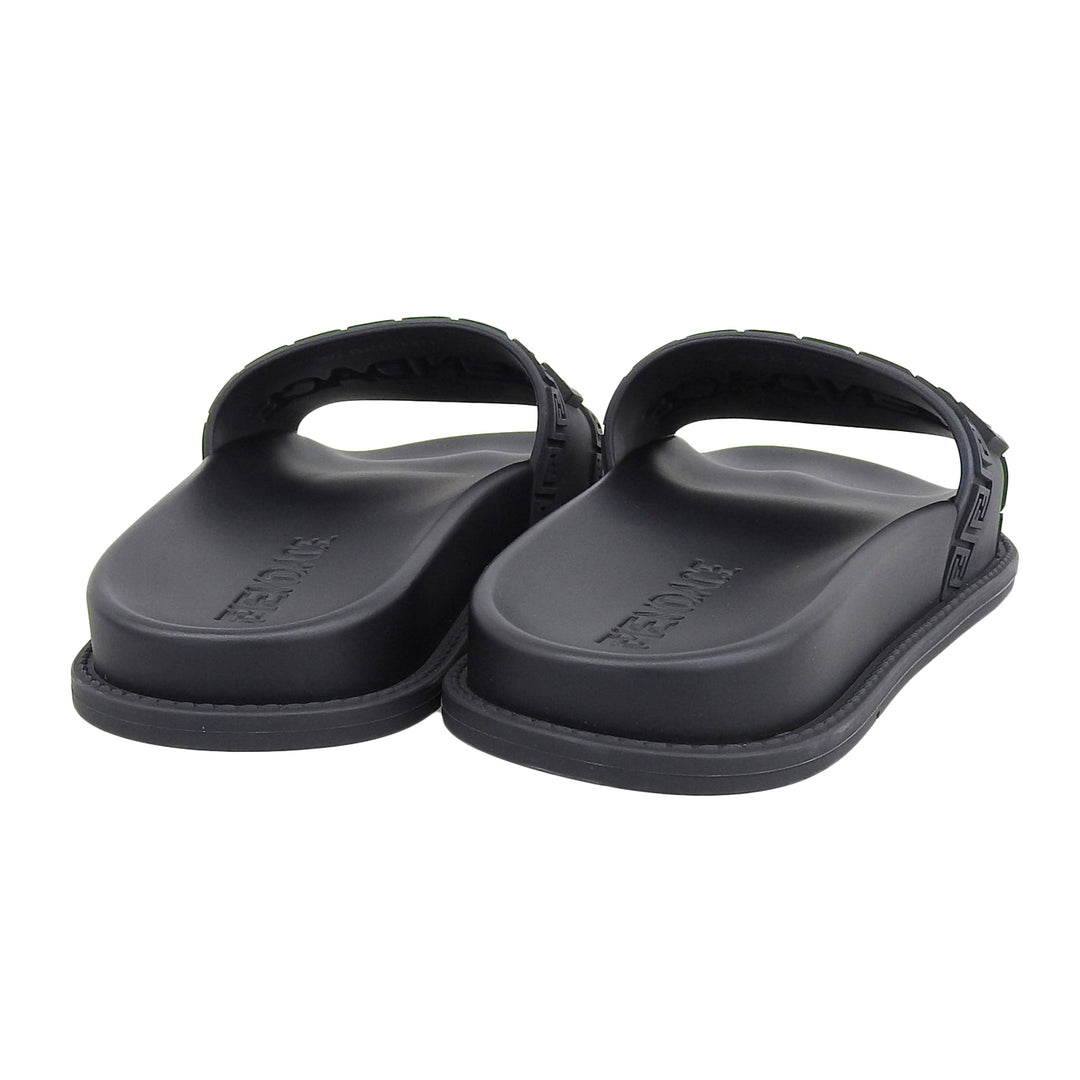 Pristine FENDACE Sandals Fendi Versace black rubber Women 36 8X8340