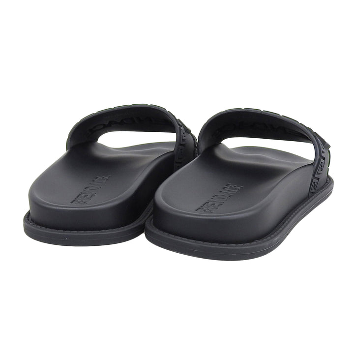 Pristine FENDACE Sandals Fendi Versace black rubber Women 36 8X8340
