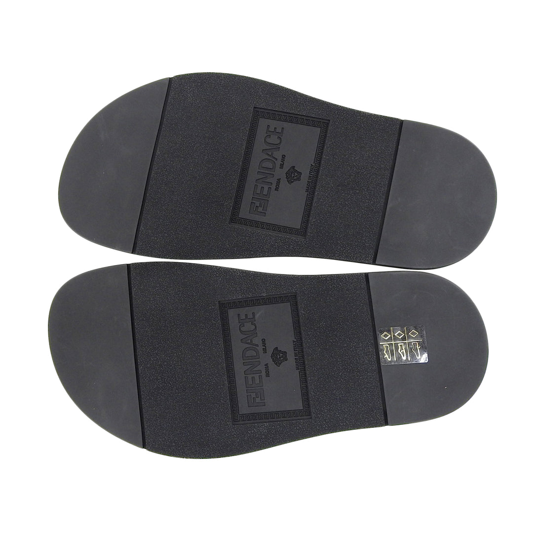 Pristine FENDACE Sandals Fendi Versace black rubber Women 36 8X8340