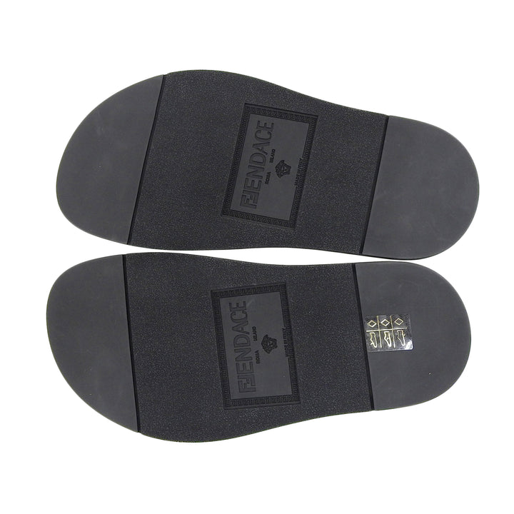 Pristine FENDACE Sandals Fendi Versace black rubber Women 36 8X8340