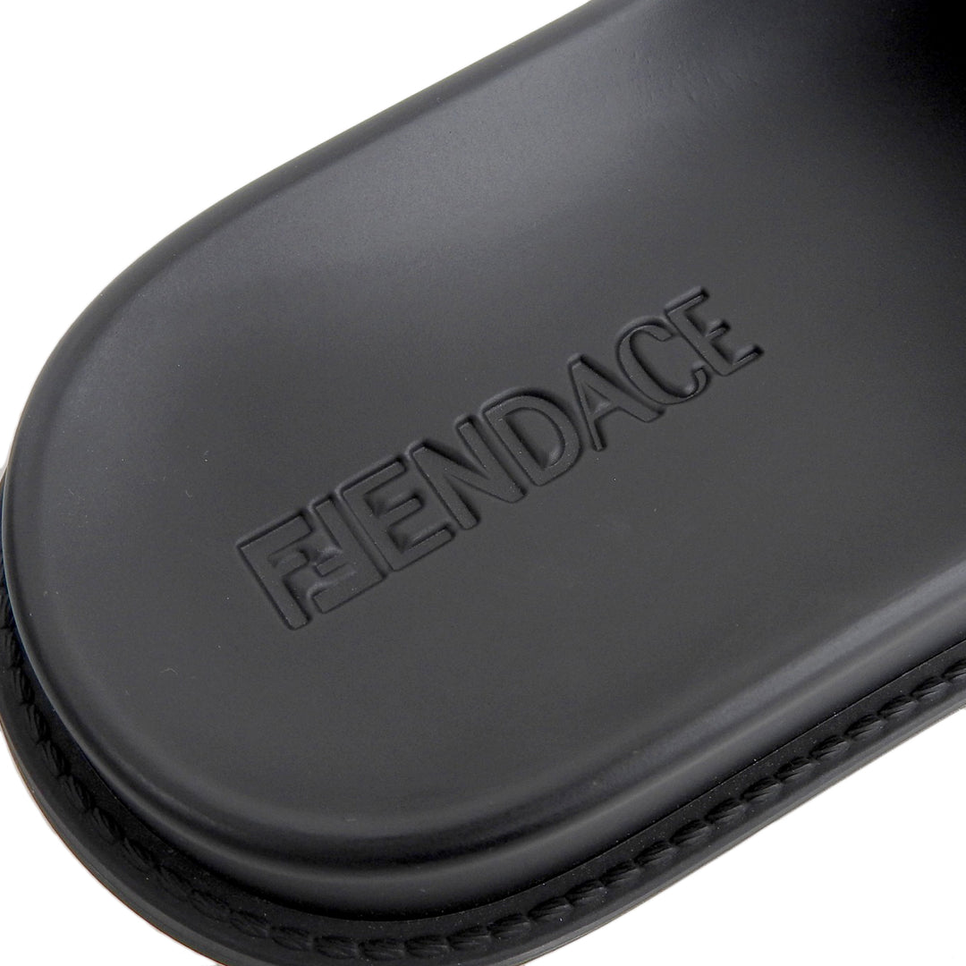 Pristine FENDACE Sandals Fendi Versace black rubber Women 36 8X8340
