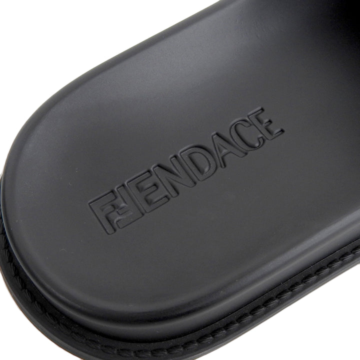 Pristine FENDACE Sandals Fendi Versace black rubber Women 36 8X8340