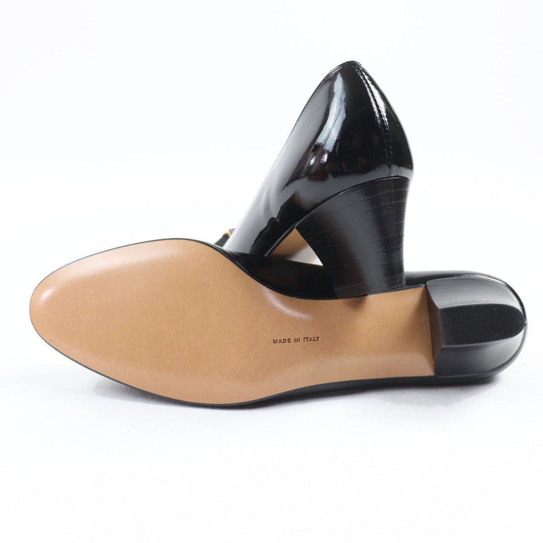 Excellent Salvatore Ferragamo pumps MAIL Vara ribbon black leather Women 5 67035