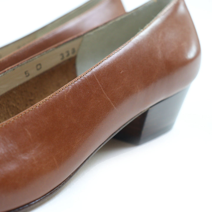 Excellent Salvatore Ferragamo pumps VARA Vara ribbon Brown leather Women 5