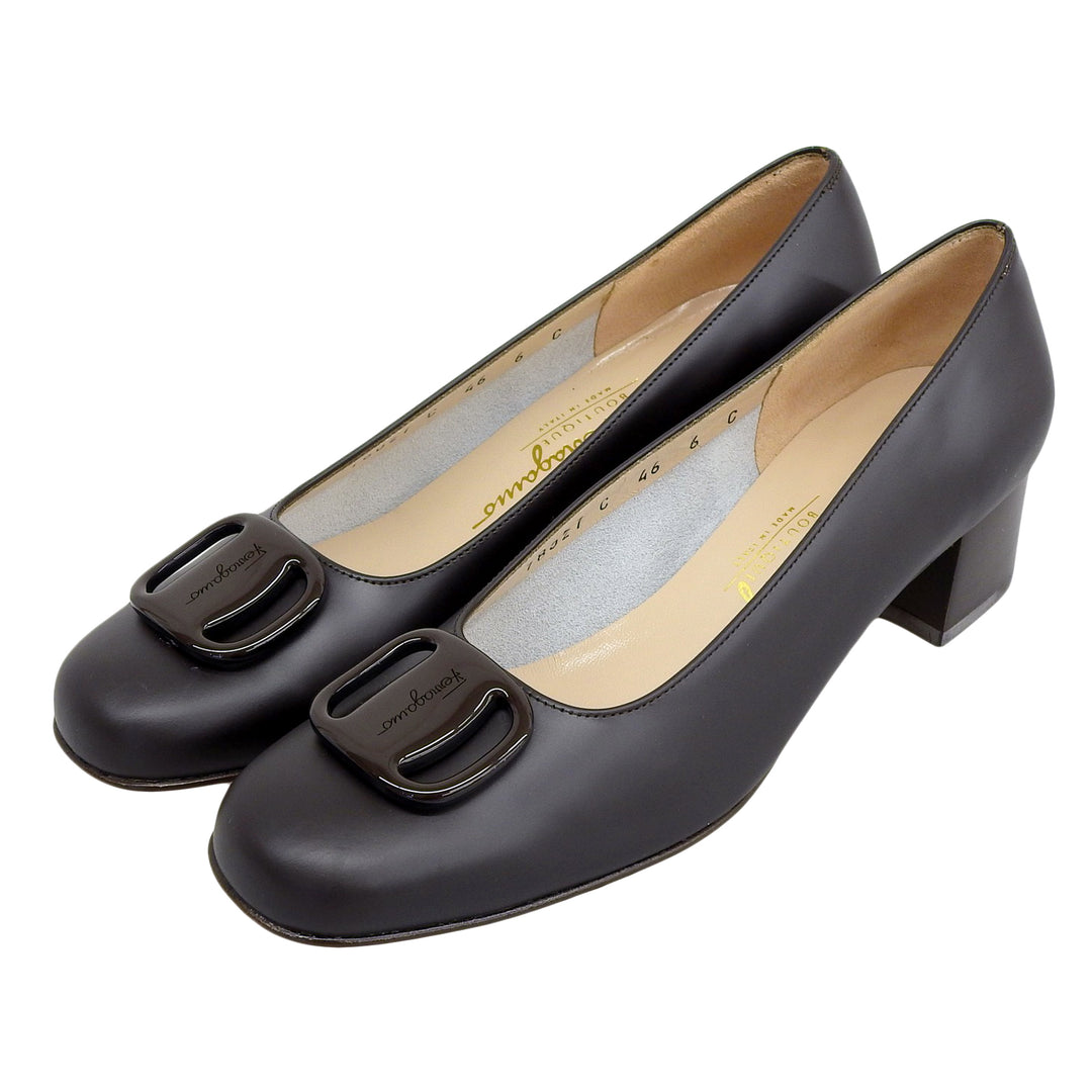 Excellent Salvatore Ferragamo pumps FRAGOLA Vala Dark brown leather Women 6