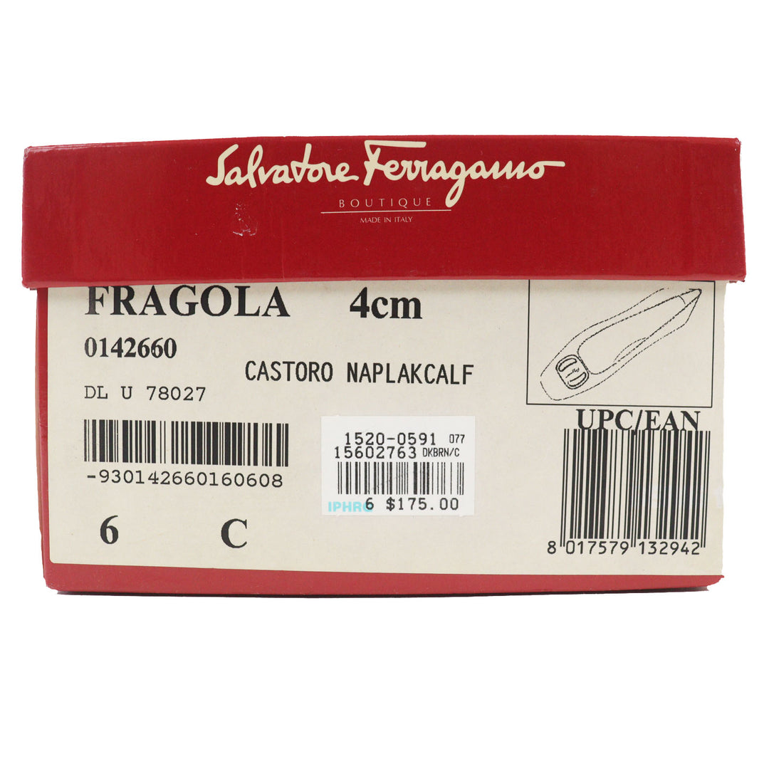 Excellent Salvatore Ferragamo pumps FRAGOLA Vala Dark brown leather Women 6
