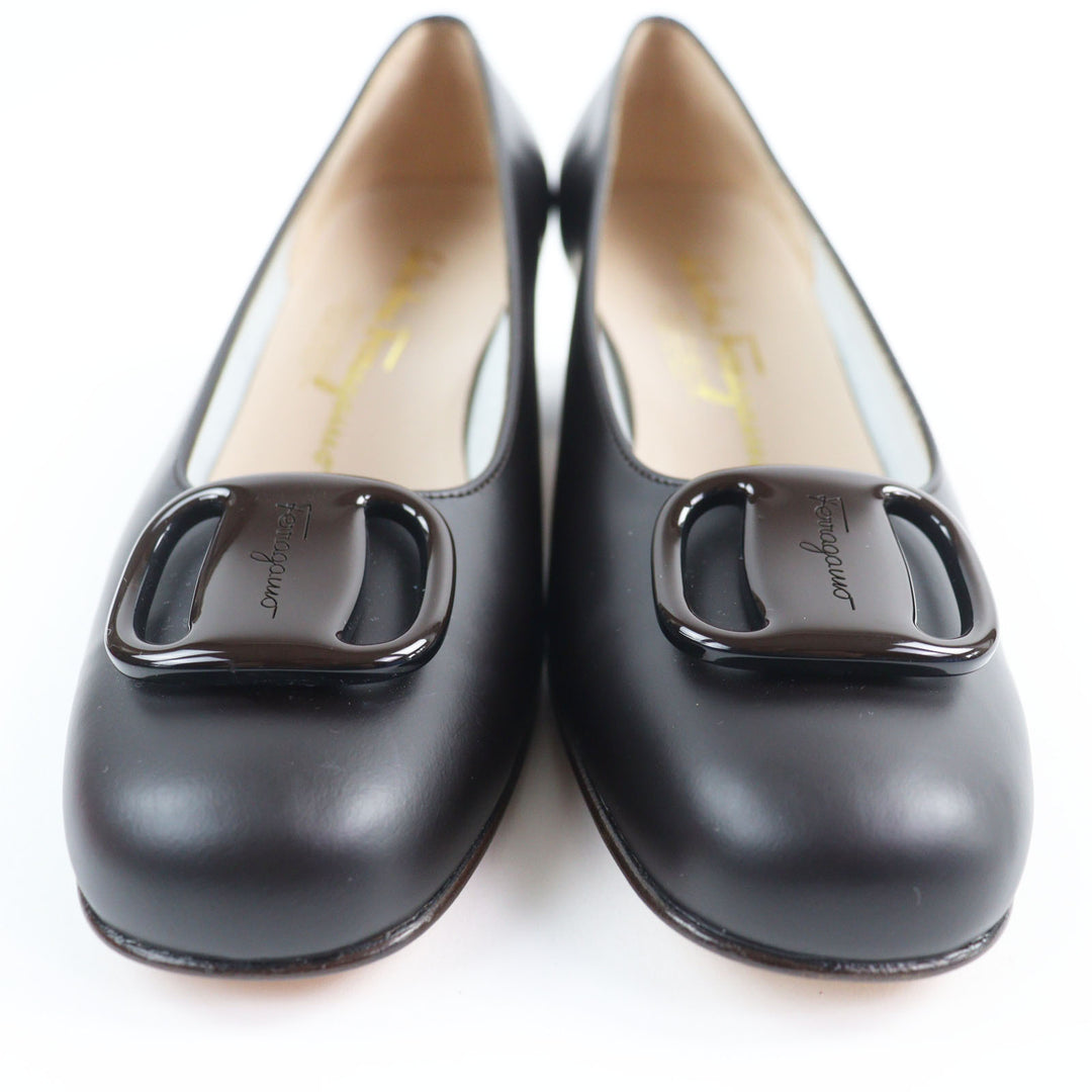 Excellent Salvatore Ferragamo pumps FRAGOLA Vala Dark brown leather Women 6