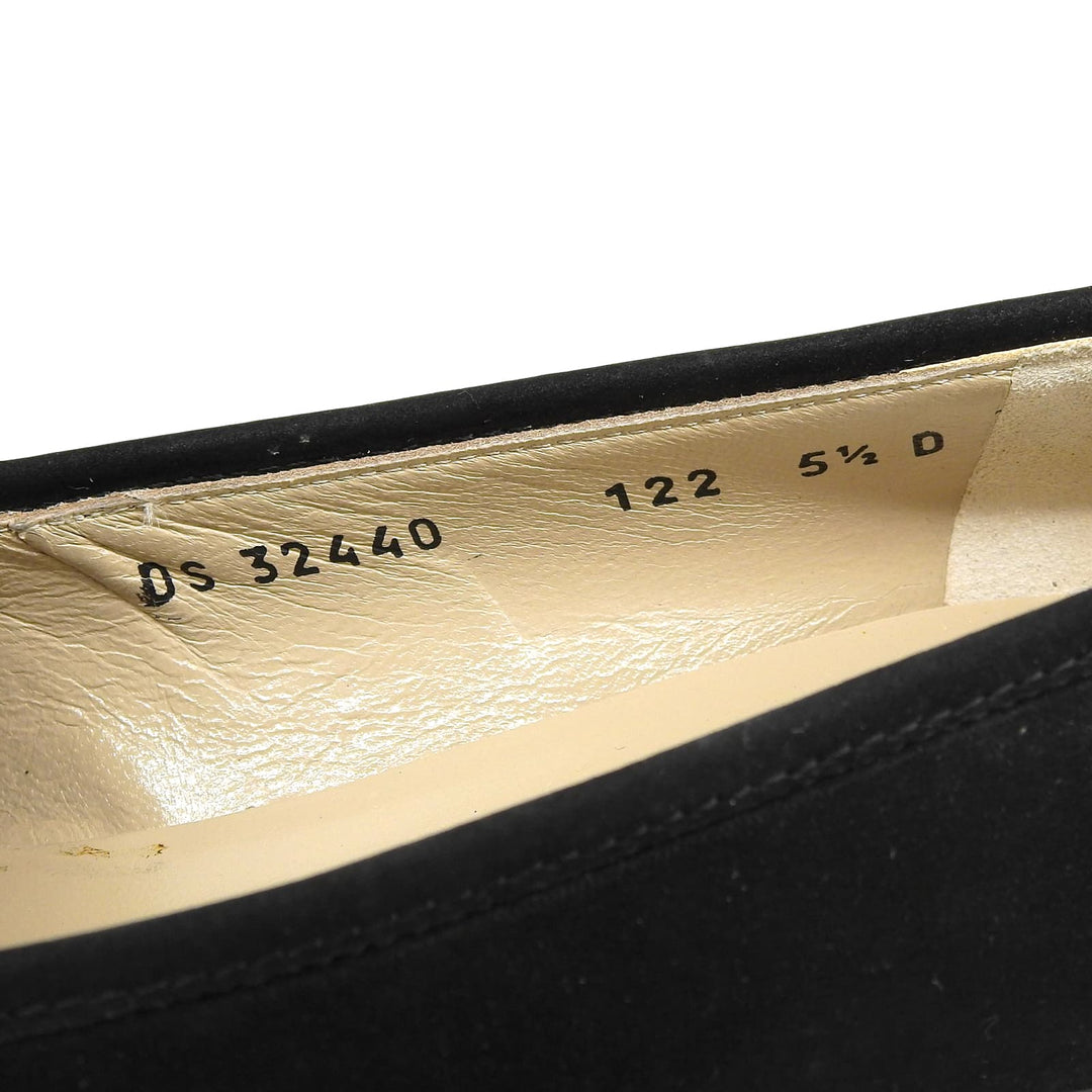 Excellent Salvatore Ferragamo pumps BABS Double Gancini black Nubuck Women 5.5