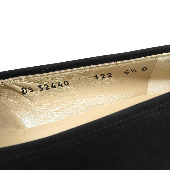 Excellent Salvatore Ferragamo pumps BABS Double Gancini black Nubuck Women 5.5