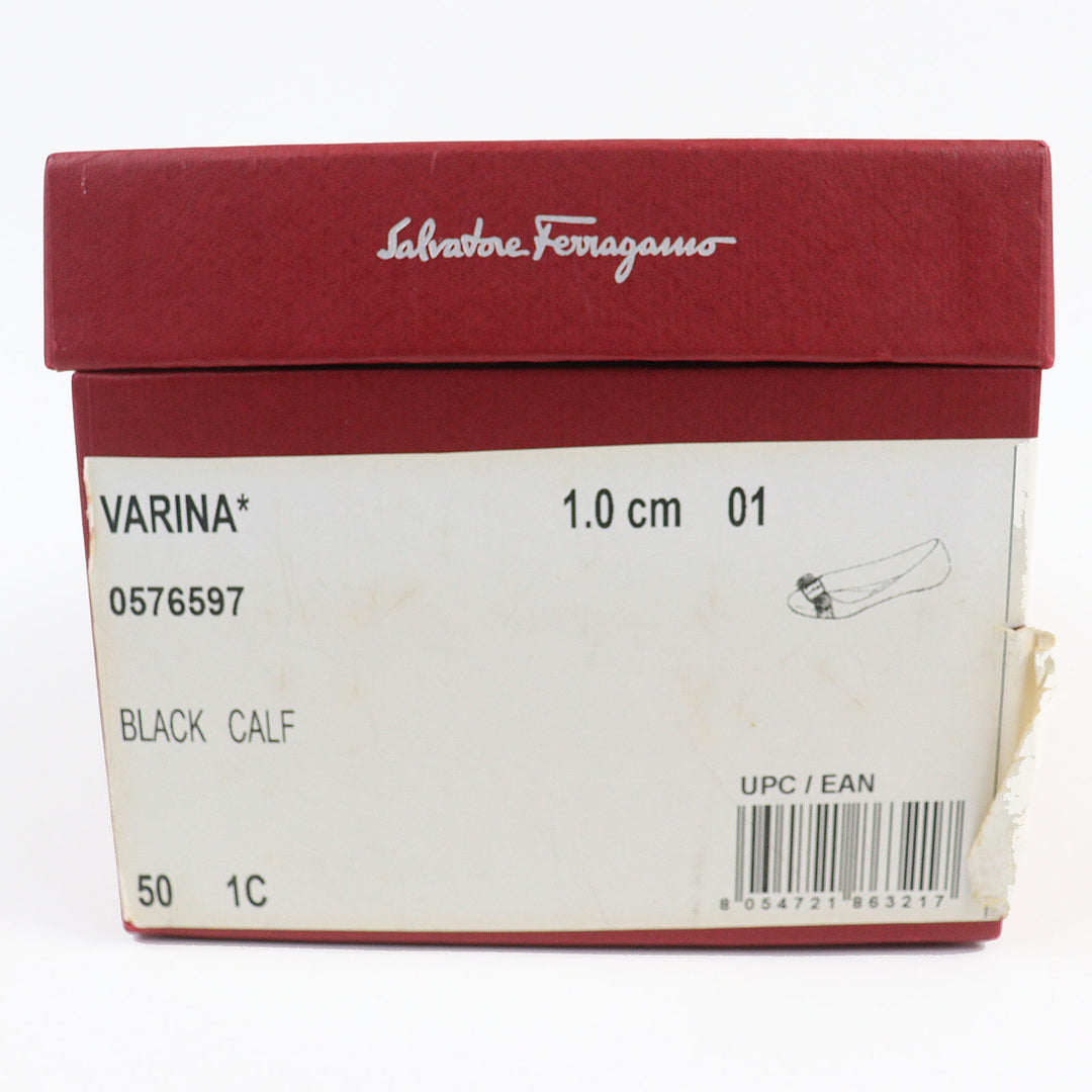 Excellent Salvatore Ferragamo pumps VARINA Vara ribbon black leather Women 5