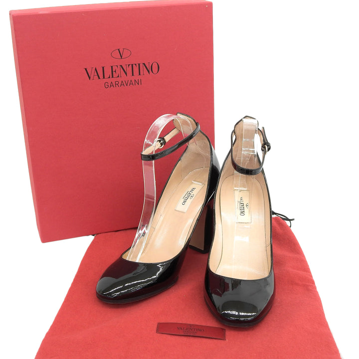 Excellent Valentino Garavani pumps Ankle strap black Patent leather Women 38