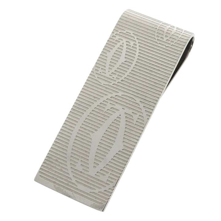 Great Cartier Money clip C Do 2C Decor Logo Engraved Bill Clip Silver metal mens
