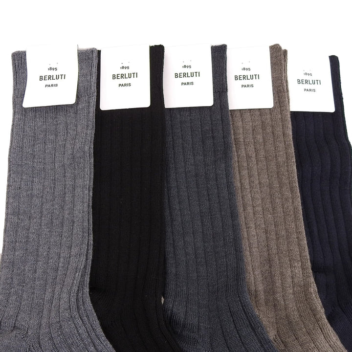 Pristine BERLUTI Other fashion goods Socks Black gray system wool mens