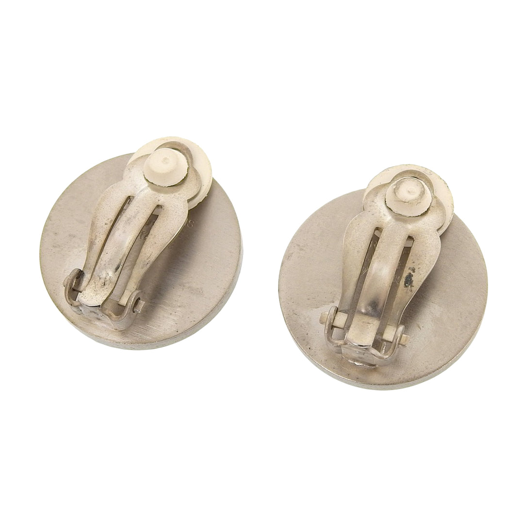 Great HERMES Earring Serie Shell Clip Type Silver metal Women