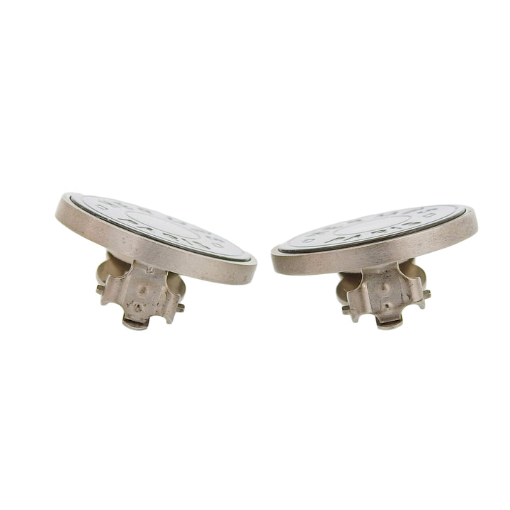Great HERMES Earring Serie Shell Clip Type Silver metal Women