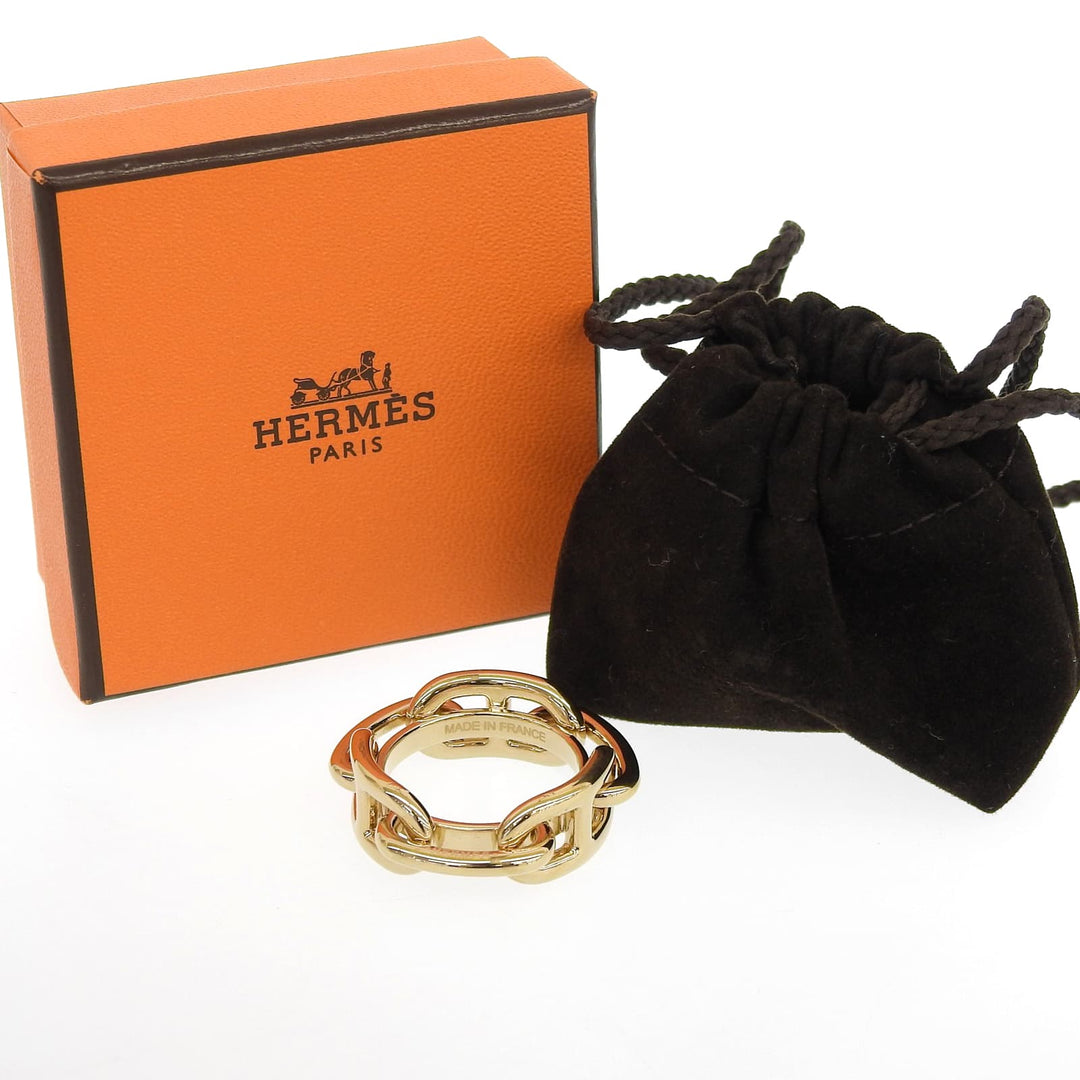 Excellent HERMES Scarf ring Legato Chne Dunkel gold Gold Plated Women
