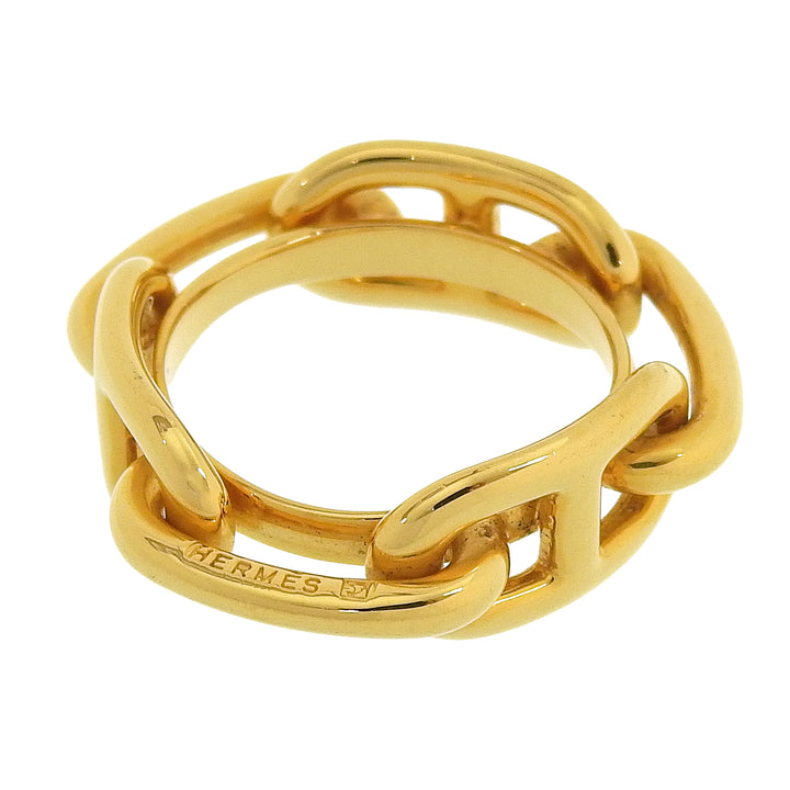 Excellent HERMES Scarf ring Rugate Chne Dunkel Gold Plated Women