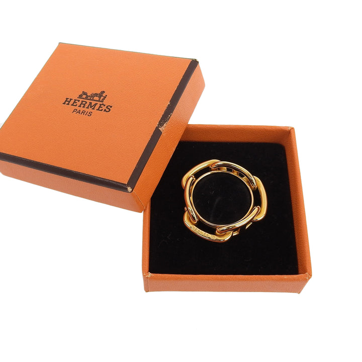 Excellent HERMES Scarf ring Rugate Chne Dunkel Gold Plated Women