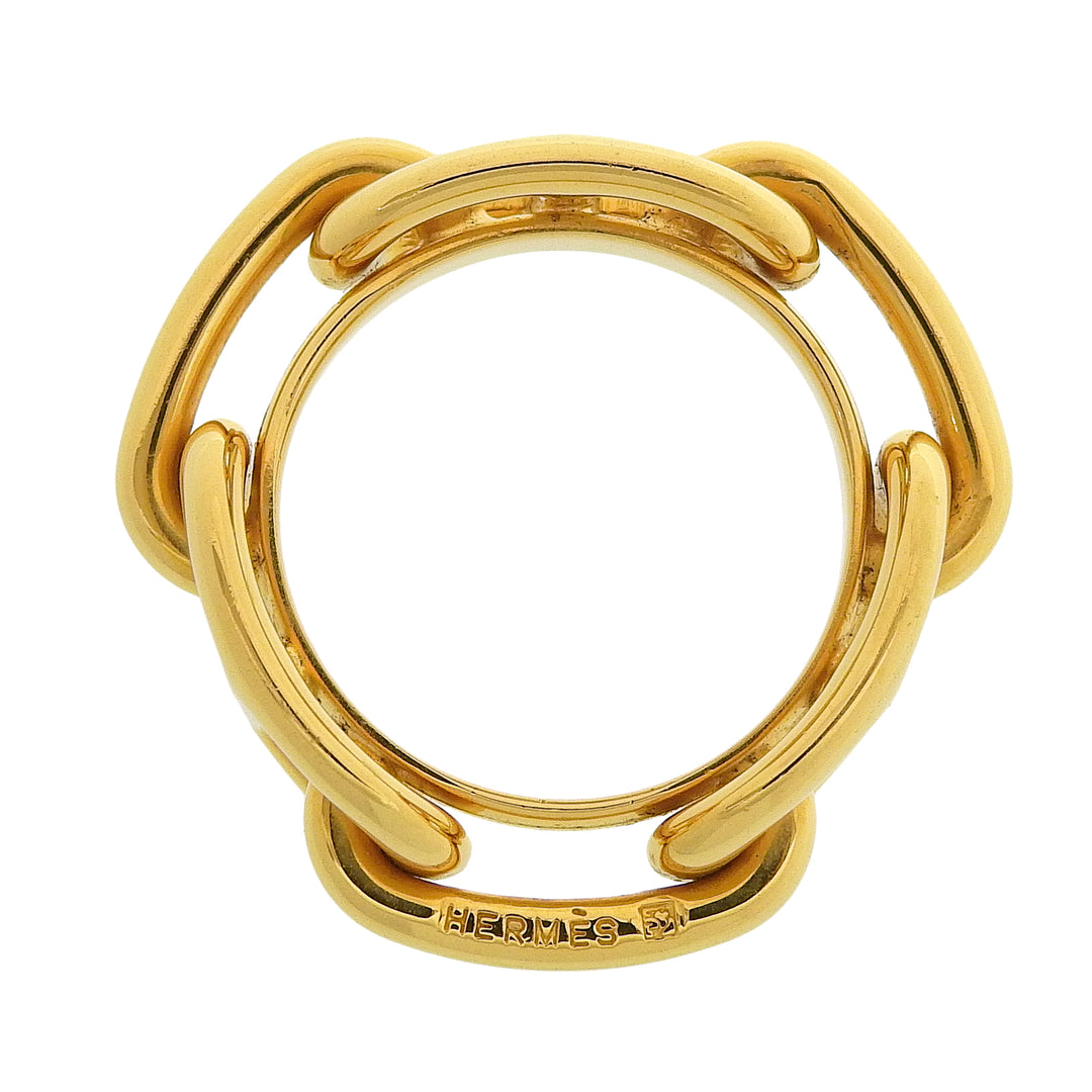 Excellent HERMES Scarf ring Rugate Chne Dunkel Gold Plated Women