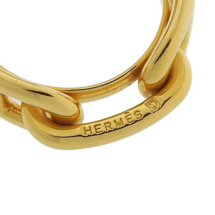 Excellent HERMES Scarf ring Rugate Chne Dunkel Gold Plated Women