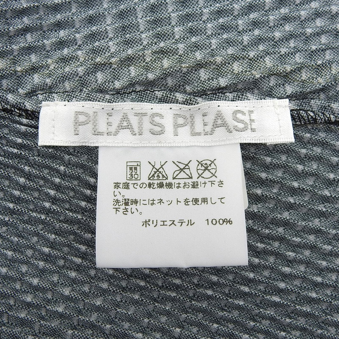 Great PLEATS PLEASE tops Block Check Pattern Short Sleeve T-shirt Black 3