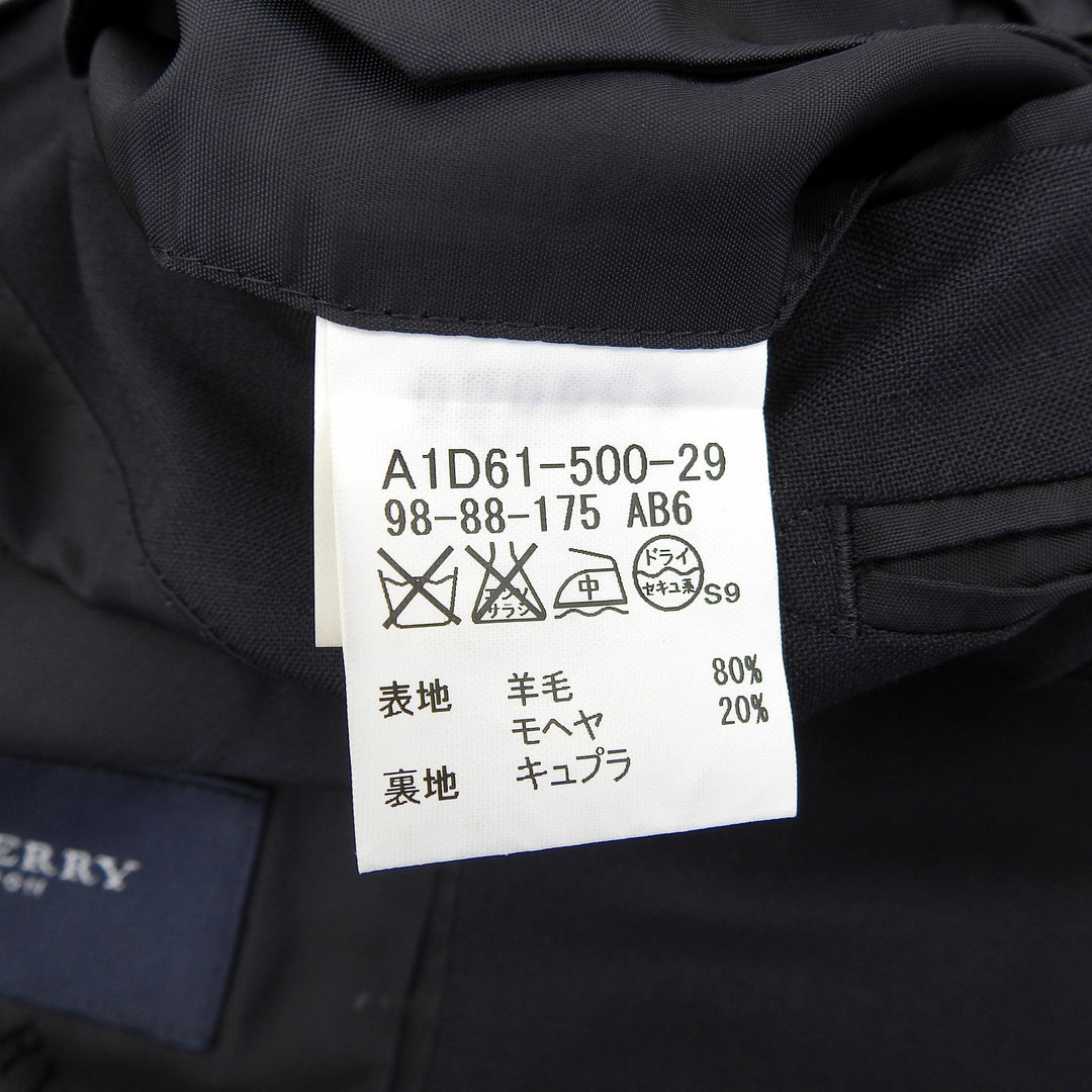 Very Good BURBERRY LONDON suit Logo metal button single Navy wool mens