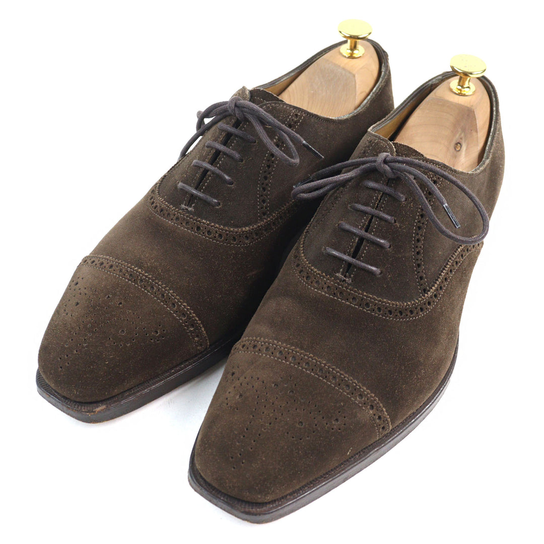 Great EDWARD GREEN Leather shoes CADOGAN 888 Last Semi-brogue Inner wing style 8.5