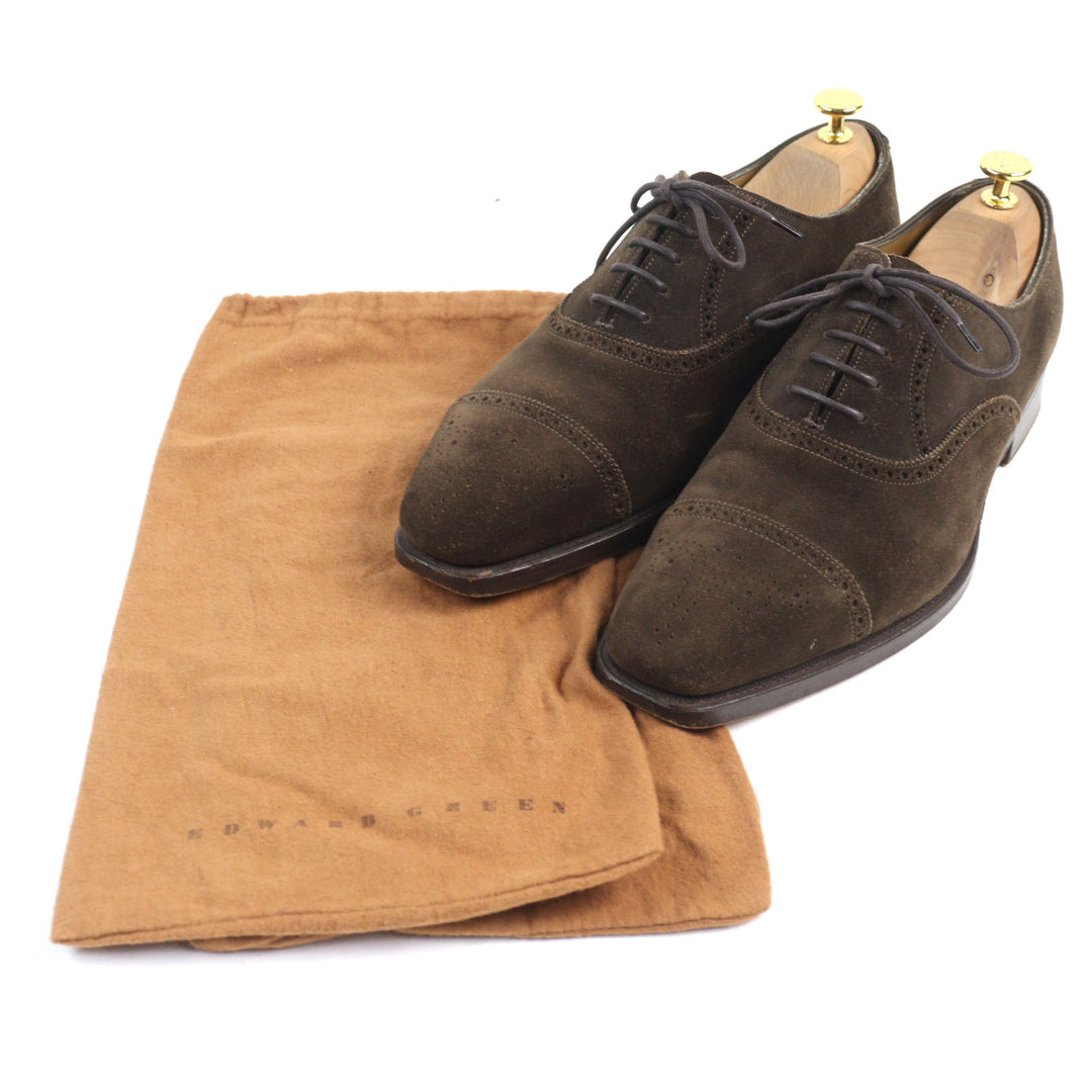 Great EDWARD GREEN Leather shoes CADOGAN 888 Last Semi-brogue Inner wing style 8.5