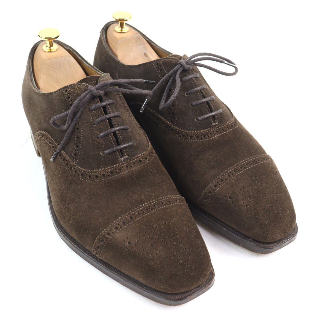 Great EDWARD GREEN Leather shoes CADOGAN 888 Last Semi-brogue Inner wing style 8.5