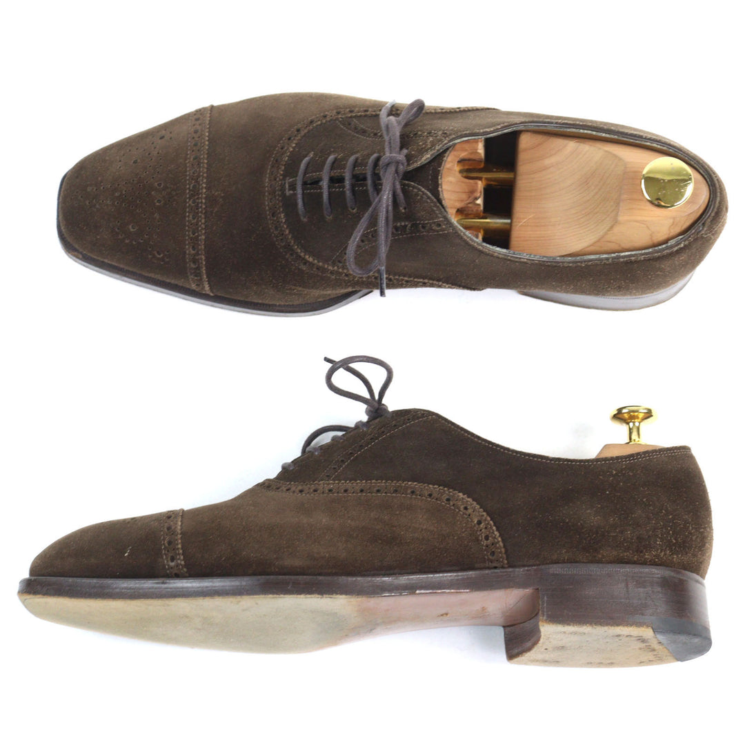 Great EDWARD GREEN Leather shoes CADOGAN 888 Last Semi-brogue Inner wing style 8.5