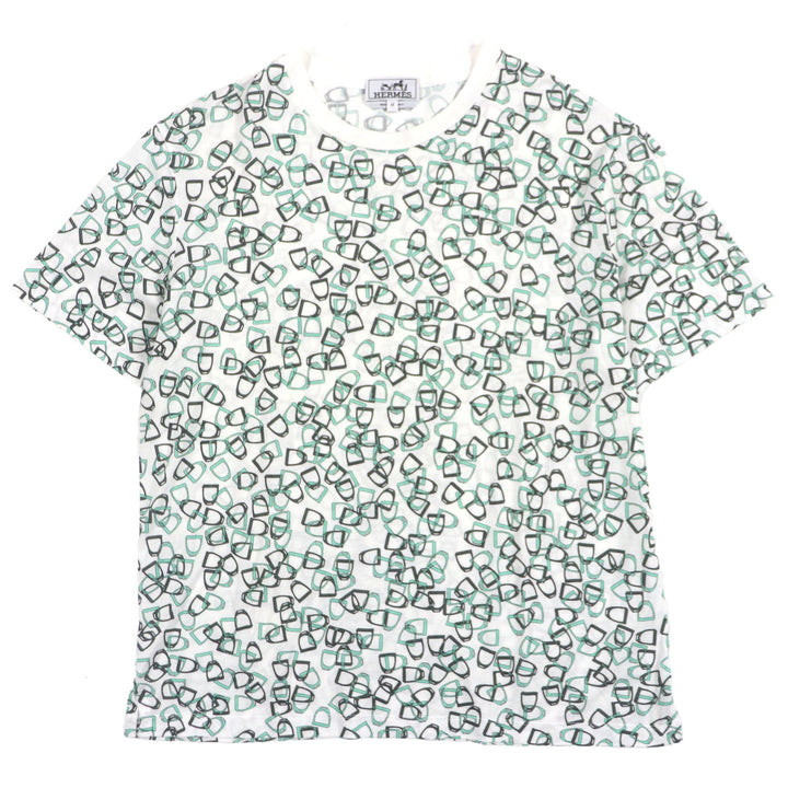 Great HERMES Short sleeve T-shirt White green cotton mens M