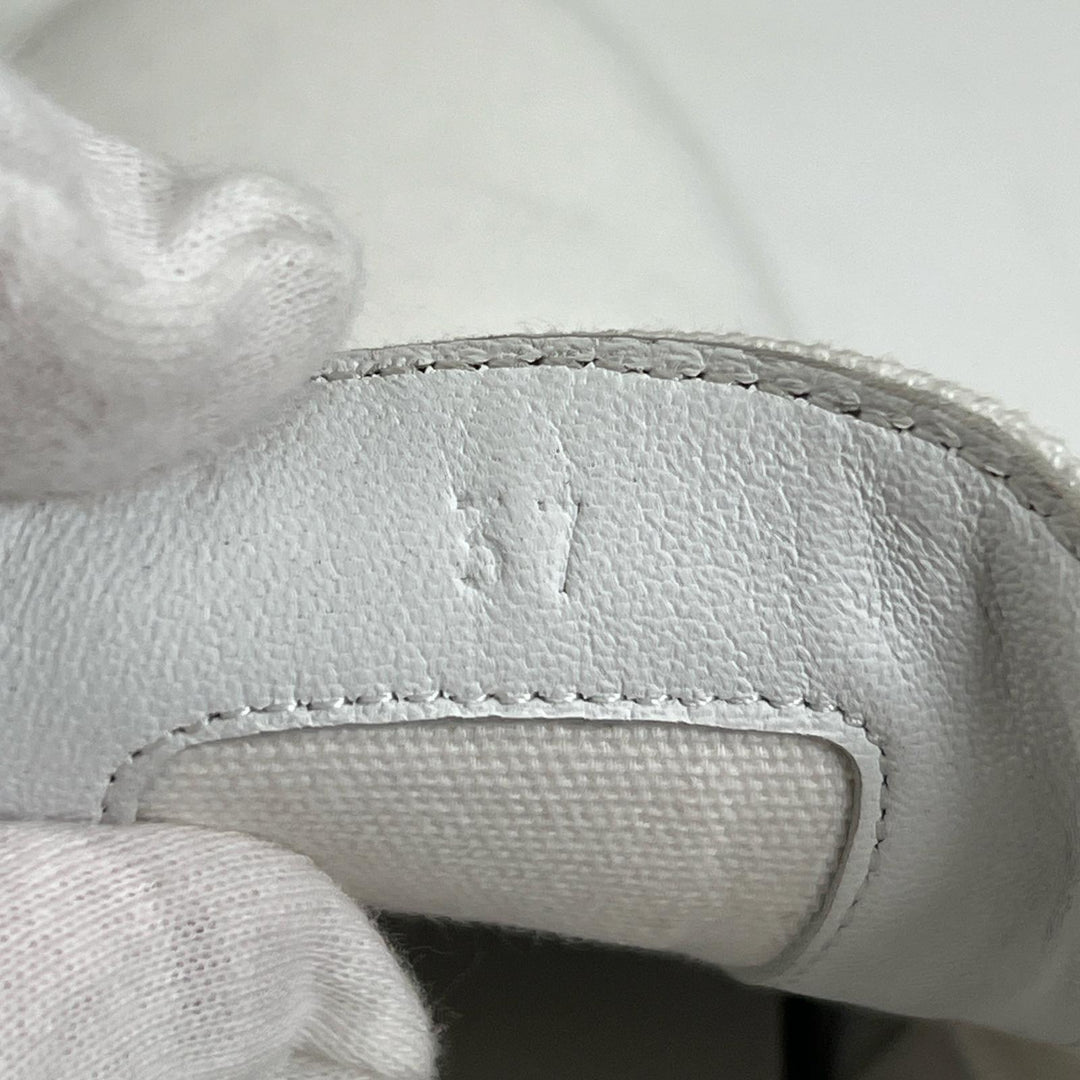 Great HERMES Low cut sneakers Innocent Logo Embroidery white canvas Women 37 241180Z