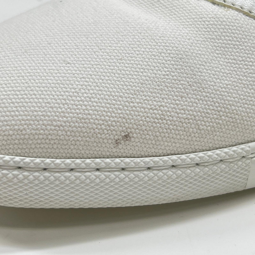 Great HERMES Low cut sneakers Innocent Logo Embroidery white canvas Women 37 241180Z