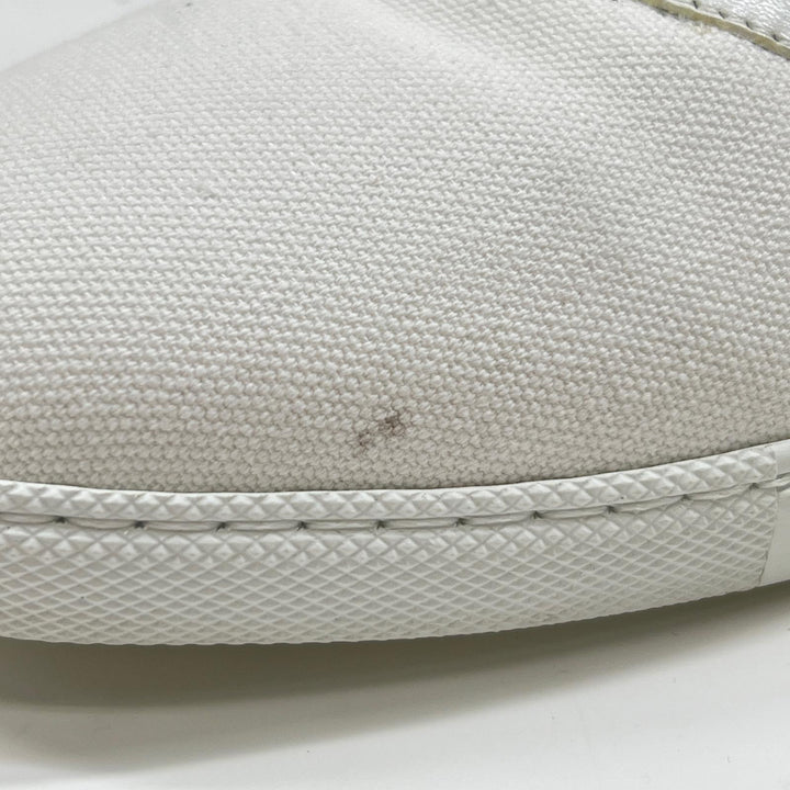 Great HERMES Low cut sneakers Innocent Logo Embroidery white canvas Women 37