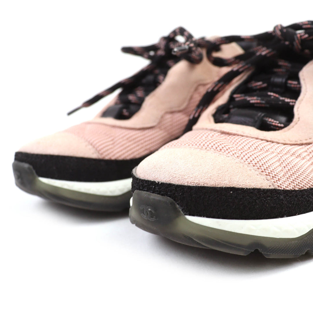 Great CHANEL sneakers COCO Mark Matelasse Logo Sole Suede Leather pink black 36 G38290