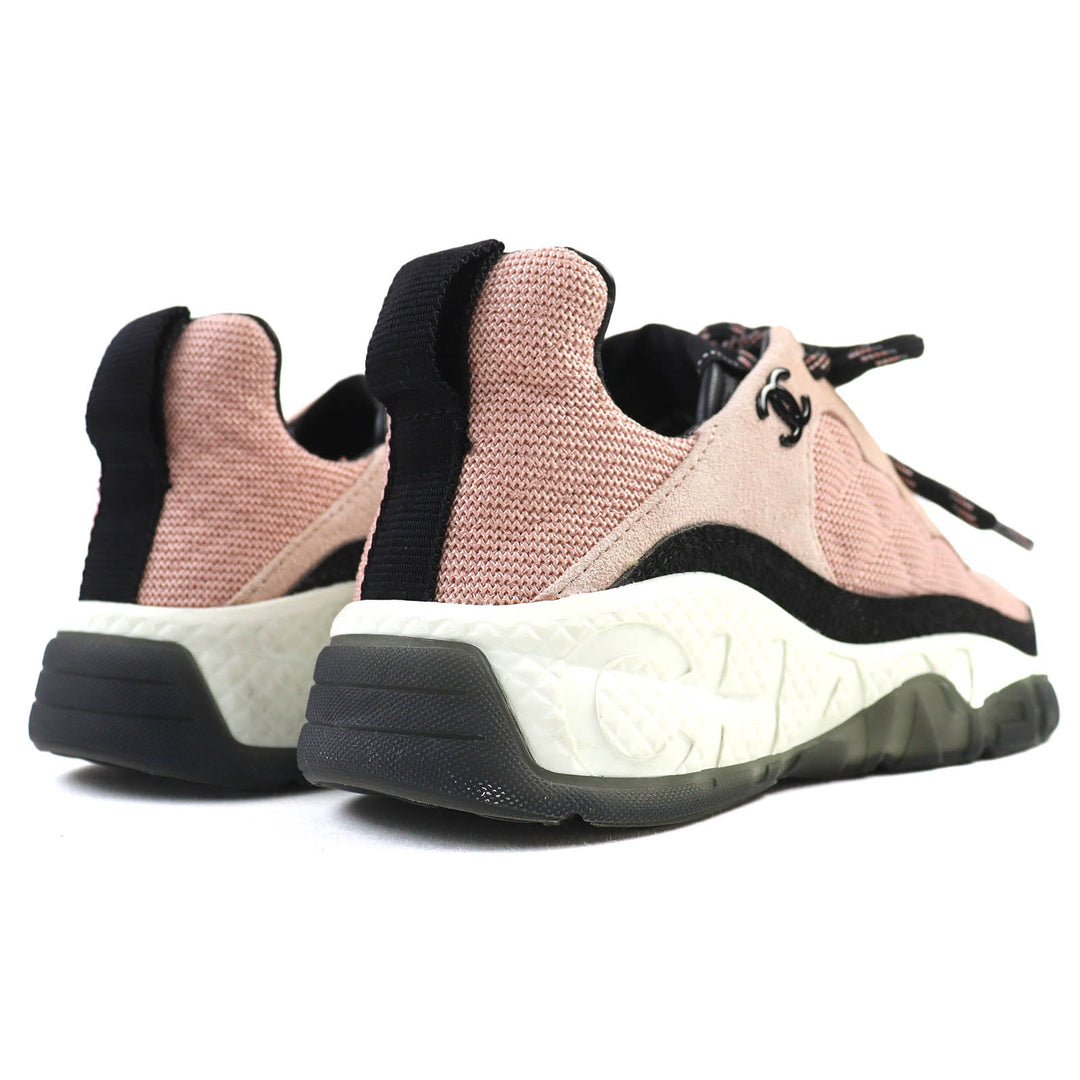 Great CHANEL sneakers COCO Mark Matelasse Logo Sole Suede Leather pink black 36 G38290